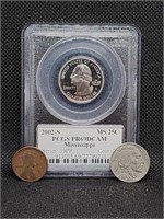 1934 Buffalo Nickel, 2002 S Slabbed Mississippi