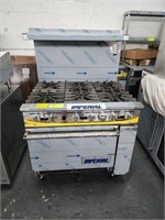 BRAND NEW IMPERIAL 6 BURNER GAS STOVE ON WHEELS