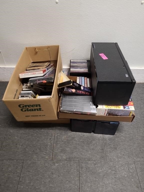 Various VHS Tapes, Cd's and Cassette Tapes