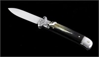 Italian Buffalo Horn Shot Puller Switchblade Knife