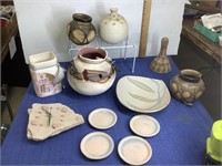 Native American themed pottery pieces