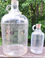 PAIR OF WHITEHOUSE VINEGAR BOTTLES GALLON & PINT