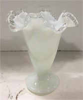 White art glass vase