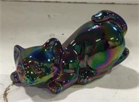 Fenton rainbow glass cat