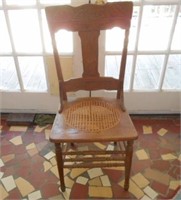 Wood Chair with Cane Seat