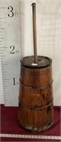Antique Butter Churn With Metal Bands