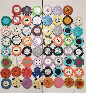 62 Mixed Foreign, Cruise, Indian, Vintage Chips