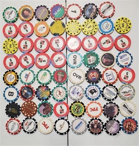 63 Mixed Foreign, Cruise, Indian, Vintage Chips