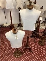 PAIR OF MANNEQUINS WITH STANDS 42 IN AND 58 IN