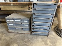 2 metal organizing bins