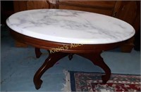 Antique Victorian marble & walnut  coffee table