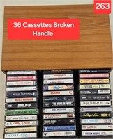 36 Cassettes in Case W/ Broken Handle