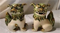 Pair of Small Porcelain Foo Dogs