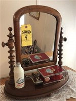 Shaving Mirror w/Shaving Soap,Clippers, Old Spice