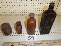 Vintage lot of Brown bottles