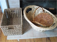Three Assorted Baskets Largest 23"x 17"