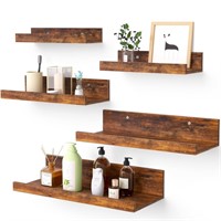 WF5084  Upsimples Wood Floating Shelves Set of 5