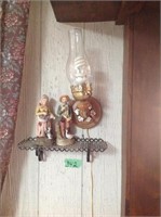 Light, shelf, figurines, picture