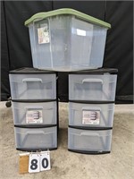 2 Sterilite Composition 3 Drawer Storage Units