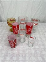 Vtg Coca-Cola COKE Red Applied Color Label Glasses