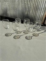 6 wine glasses