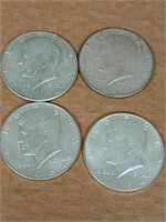 4 kennedy half dollars 1964