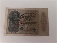 Germany 1922 One Milliarde Mark on 1000 Mark Note