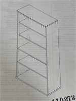 36 inch five shelf bookcase white