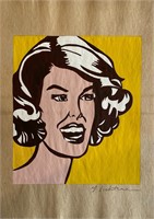 Roy Lichtenstein Mixed Media on Paper-Signed-COA