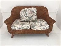 WICKER LOVESEAT WITH SEAT CUSHIONS