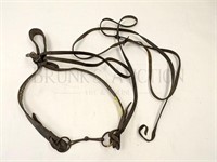 LEATHER HALTER, BIT AND REINS