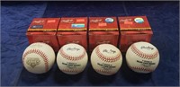 (4) Major League Collector Baseballs