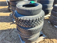 (4) LT245/75R16 Tires w/ Rims and (1) Tire