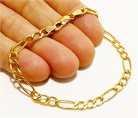 7" Italian 10K Y Gold Figaro Link Bracelet 2.5g
