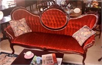 Mid-1800's Victorian "style" Red Sofa