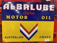 Albalube Motor Oil Enamel Sign 450 x 340 - Modern