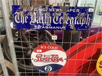 Pair Enamel Signs Inc Pepsi Cola & The Daily
