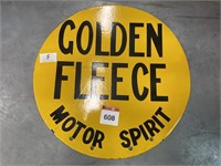 Golden Fleece Motor Oil Double Sided Enamel Sign