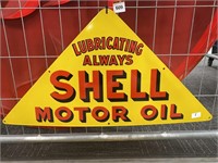 Shell Motor Oil Lubricating Always Enamel Sign