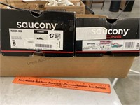 Saucony racing shoes size 9 & 6.5 and house