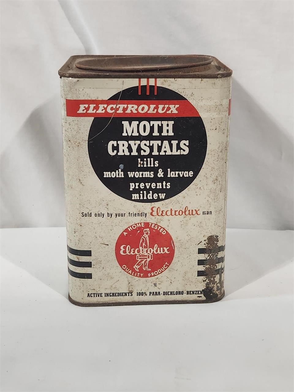 Vintage Moth Crystals Tin