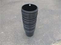 Black Plastic Flower Pot Stack