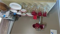 RED CORELLE DISHES- CUSTARD CUPS- COFFEE CUPS-