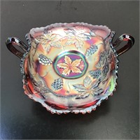 CARNIVAL GLASS DOUBLE HANDLED BOWL