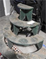 Primitive four tier half round plant stand in