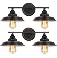 $46-2 PACK LIGHTS WALL SCONCES W BLACK METAL SHADE