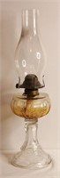 Early Pressed Glass Oil Lamp