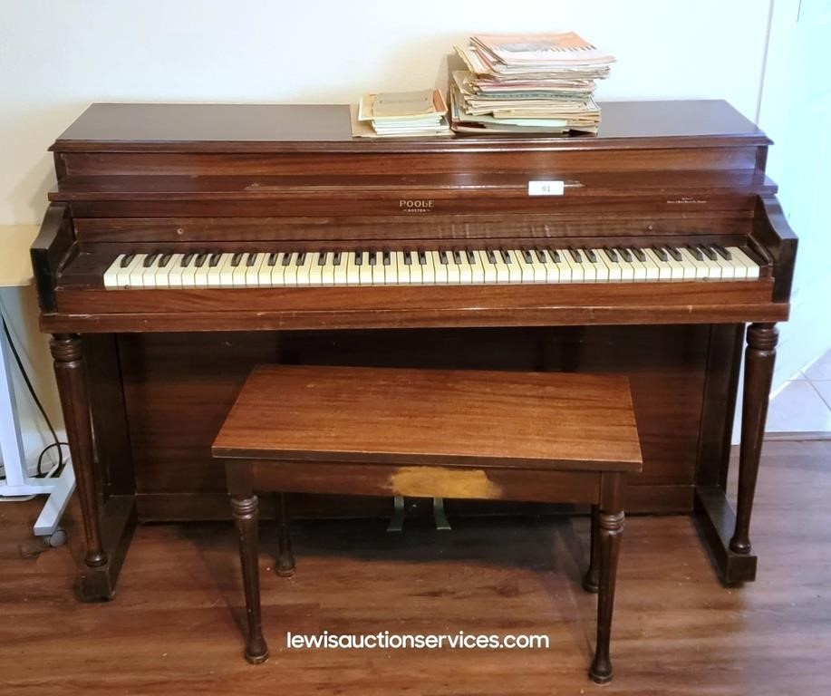 Antique Poole Spinet Piano