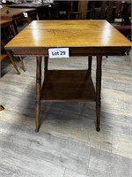 Antique Solid Oak Lamp Table