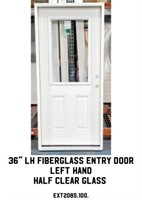 36" LH Fiberglass Entry Door